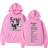 Retro Rapper Tupac 2pac Hoodie Hip Hop pria Hoodie