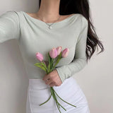 Women's Long Sleeve Shirt Autumn round Neck Top
