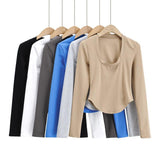 Women T-Shirt Autumn Fashion Slim Fit Long Sleeve