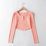 Women T-Shirt Bottoming Shirt Long-Sleeved T-shirt Top