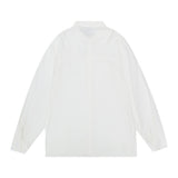 Men Long Sleeve T Shirt Men's Spring and Autumn Loose and Simple Embroidery Cardigan Shirt