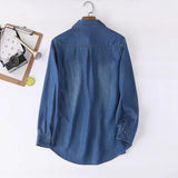 Women T-shirt Denim Shirt Women's Autumn Loose Casual