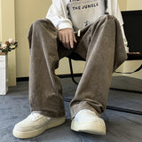 Men Sweatpants Embroidered Corduroy Pants Men's Loose Straight