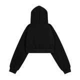 Women Hoodie Cropped Hoodie Women's Autumn Leisure Long Sleeve Top