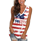 National Flag Day T Shirts Summer Loose Sleeveless T-shirt Independence Day