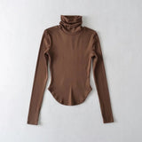 Women T-Shirt Autumn and Winter Stretch Tight Long-Sleeved T-shirt Top