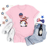 National Flag Day T Shirts Summer Women's Short Sleeve T-shirt Independence Day round Neck