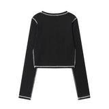 Women Long Sleeve T-Shirt Letter Printing Short-Sleeved T-shirt Girls Spring and Autumn