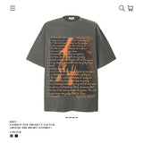 American vintage street T-shirt large size retro men's summer loose
