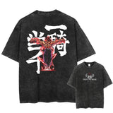 Hip Hop Washed Oversize T Shirt Men Streetwear Japanese