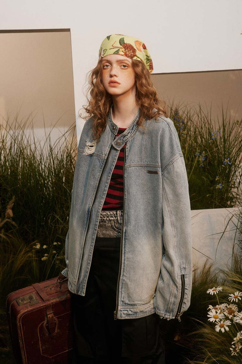 Unisex Jacket Autumn Motorcycle Denim Coat Women's Clothing