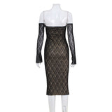 Women's Desses Hip Skirt Elegant Dress with Oversleeves for Women
