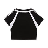 Women T-shirt Short-Sleeved T-shirt Girls' Summer Casual Cotton Stitching