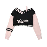 Women Sweater Girls' Spring and Autumn Letter Embroidered Sweater