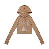 Women Long Sleeve T-Shirt Hooded Long Sleeve T-shirt Women's Spring and Autumn High Street Pullover