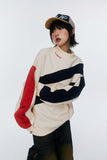 Unisex Jacket Autumn Contrast Color Matching Mock Neck Hoodie Women's Clothing