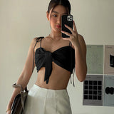 Women Halter Tops Spring Sexy V-neck Lace-up Tube Top Amazon