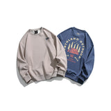 Unisex Hoodie Retro Loose round Neck Sweater for Men and Women Couple