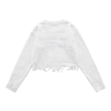 Women Sweater Short Sweater Girls' Casual Autumn round Neck Sweater