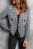 Plaid Trench Coat Women's Autumn and Winter Plaid Three-Dimensional Suit Long Sleeve Plaid Jacket