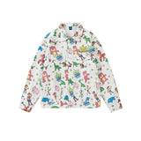 Varsity Jacket Vintage Cartoon Lapel Patterned Denim Jacket Men's Autumn