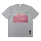 Men T Shirt Neckline Letter Print Casual Loose round Neck T-shirt Short Sleeve Men and Women