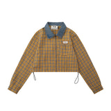 Women Long Sleeve Shirt Girls' Autumn Drawstring Leisure Short