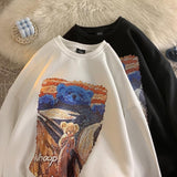 Men Hoodie Cartoon Sweater Men's Trend Autumn Coat Spring and Autumn round Neck