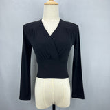 Women Long Sleeve Shirt V-neck Long Sleeve Bottoming Shirt Slim Fit Slimming Waist Trimming Short