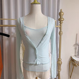 Women Long Sleeve Shirt Camisole Long Sleeve Cardigan Jacket