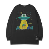 Men Long Sleeve Shirt Alien Printed Long Sleeve T-shirt Men and Women Autumn Couple's Tops