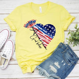 Women's Independence Day T Shirt round Neck Short Sleeve T-shirt