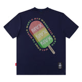 Men T Shirt Street Retro Printed Men and Women Couple Summer Short Sleeve T-shirt