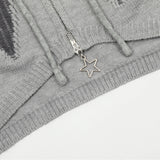 Women Sweater Hooded Knit Cardigan Girls Casual Spring and Autumn Sweater Coat