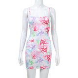 Women's Desses Sling Dress Printed Hip Skirt Women's Short Skirt