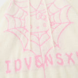 Women Sweater Spider Web Hello Kitty Hooded Sweater Female Loose Casual Sweater
