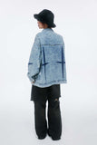 Unisex Jacket Autumn Cross Removable Washable Denim Coat Women's Clothing
