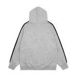 Men Hoodie Loose Sports Hooded Cardigan Sweater Men's Striped Stitching Casual