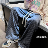 Men Sweatpants Checkered Pants Men's Spring Fashion Brand Casual Trousers