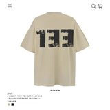 American vintage street T-shirt pure cotton retro men's and women's summer loose