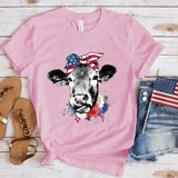 Women's Independence Day T Shirt round Neck Short Sleeve T-shirt Women's Top