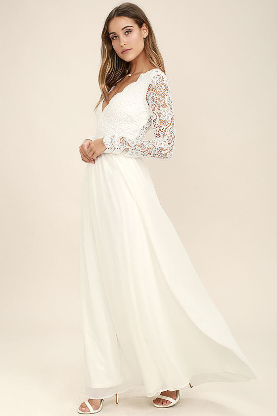 Slutty Wedding Dress Lace V-neck Fashion Dress