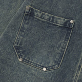 Men Denim Jacket Men's Loose Solid Color Washed Autumn Long Sleeve