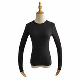Women T-shirt Fall Women's Clothing Bottoming Shirt round Neck Long Sleeve T-shirt for Women