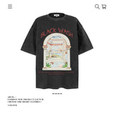 American vintage street T-shirt pure cotton retro men's and women's summer loose