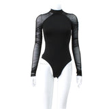 Women Jumpsuit Stitching Long Sleeve Slim Fit Jumpsuit for Women