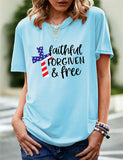 Women's Independence Day T Shirt Pattern Printed Short-Sleeved T-shirt
