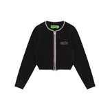 Women Sweater Short Knitted Cardigan Crew Neck Casual Spring and Autumn Girls