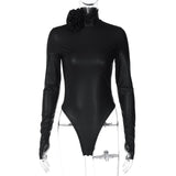 Women Jumpsuit Winter Fashion High Collar Long Sleeve Jumpsuit