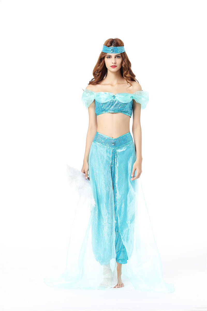Arabian Nights Theme Dress Halloween Belly Dance Uniform Arabic Princess Cosplay Clothes